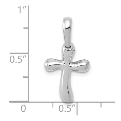 14K Weißgold Klein Freeform Kreuz Anhänger