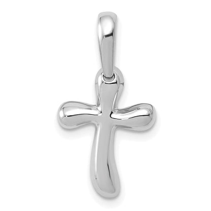 14K Weißgold Klein Freeform Kreuz Anhänger