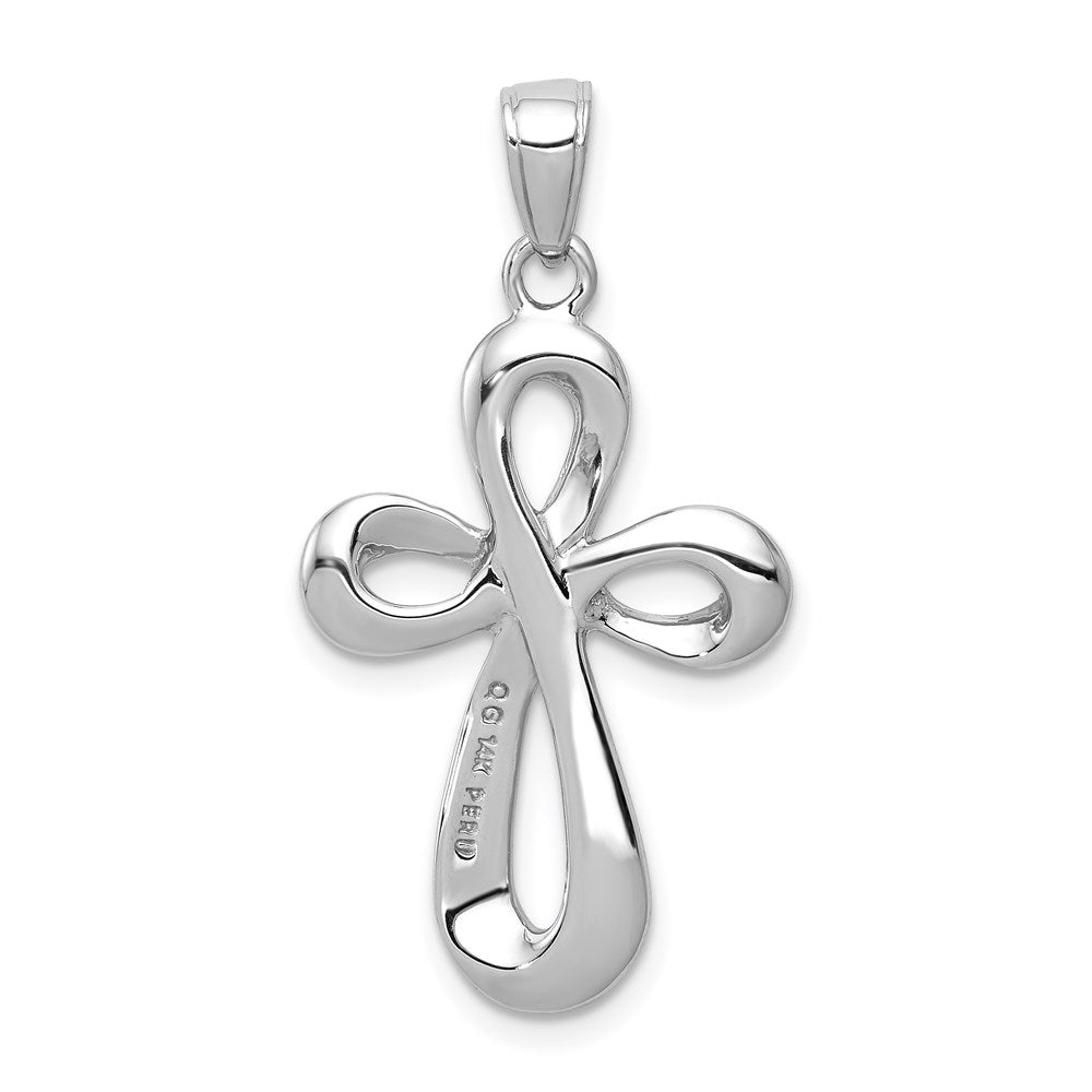 14K Weißgold Kreuzanhänger