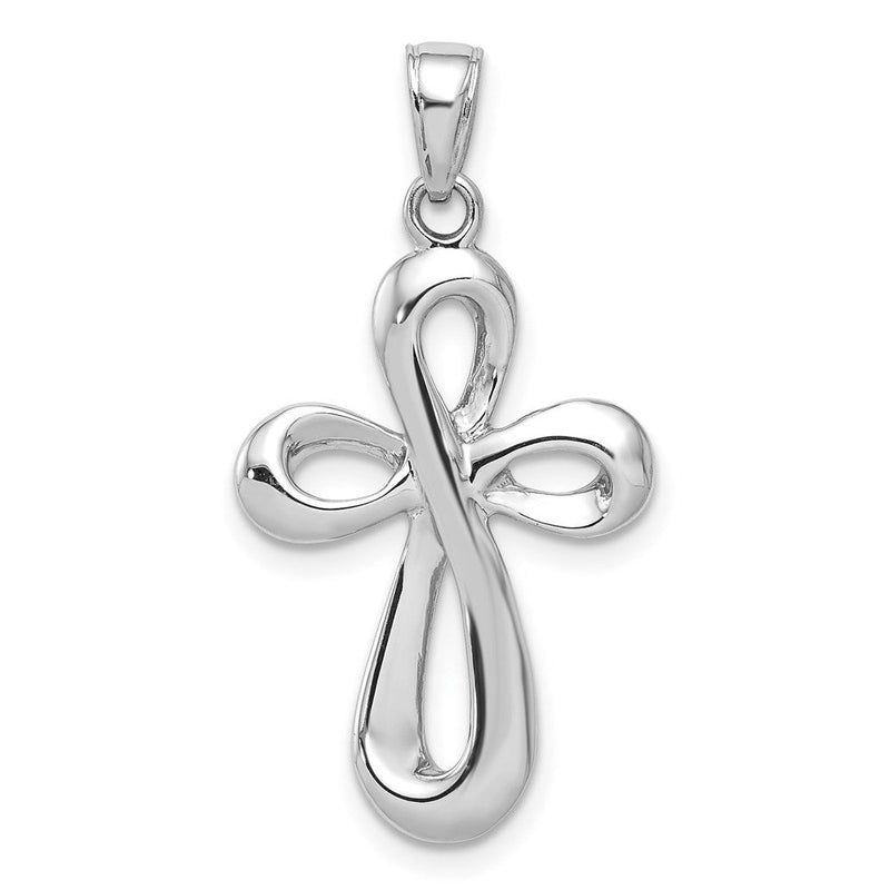 14K Weißgold Kreuzanhänger