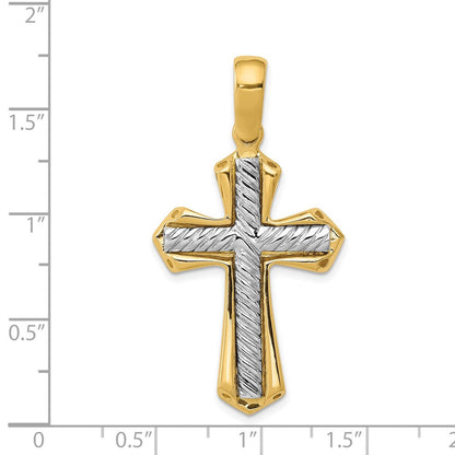 14K Bicolor-Gold Massives Kreuz-Anhänger** Falls die grammatikalisch korrektere Form gewünscht ist: **14K Massiver Kreuz-Anhänger aus Bicolor-Gold