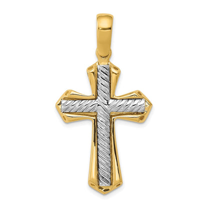 14K Bicolor-Gold Massives Kreuz-Anhänger** Falls die grammatikalisch korrektere Form gewünscht ist: **14K Massiver Kreuz-Anhänger aus Bicolor-Gold