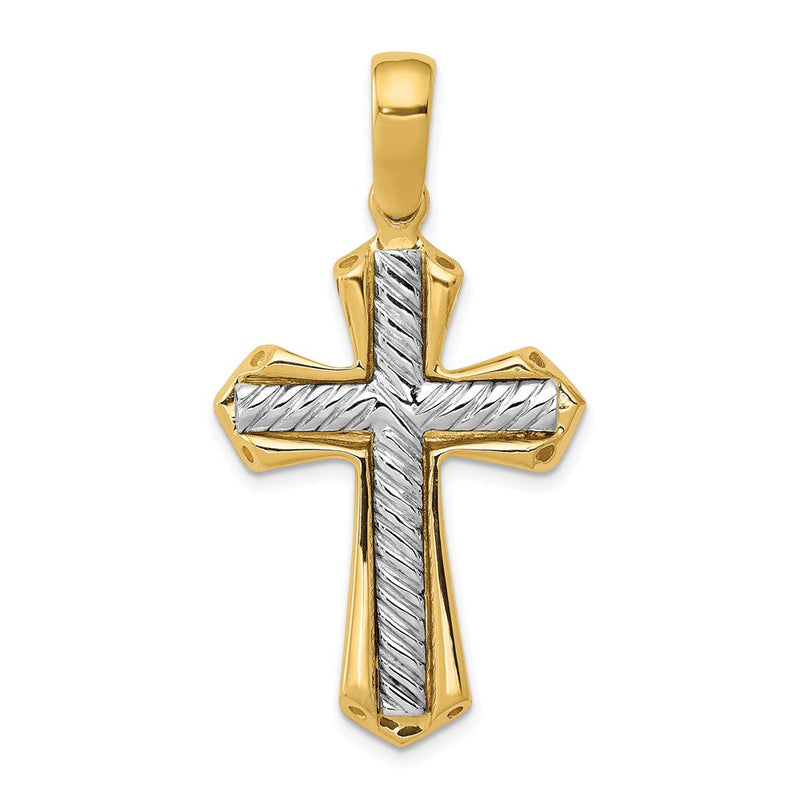 14K Bicolor-Gold Massives Kreuz-Anhänger** Falls die grammatikalisch korrektere Form gewünscht ist: **14K Massiver Kreuz-Anhänger aus Bicolor-Gold