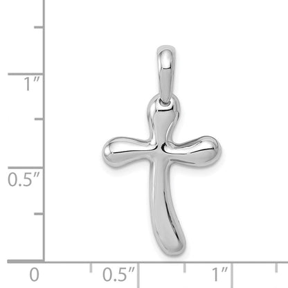 14K Weißgold Kreuzanhänger in Freiform