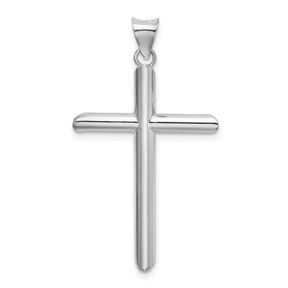 14K Weißgold Hohl Kreuz Anhänger
