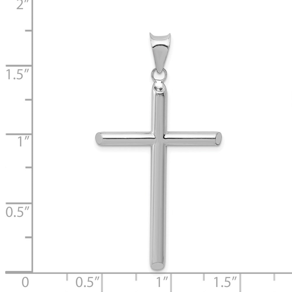 14K Weißgold Hohl Kreuz Anhänger