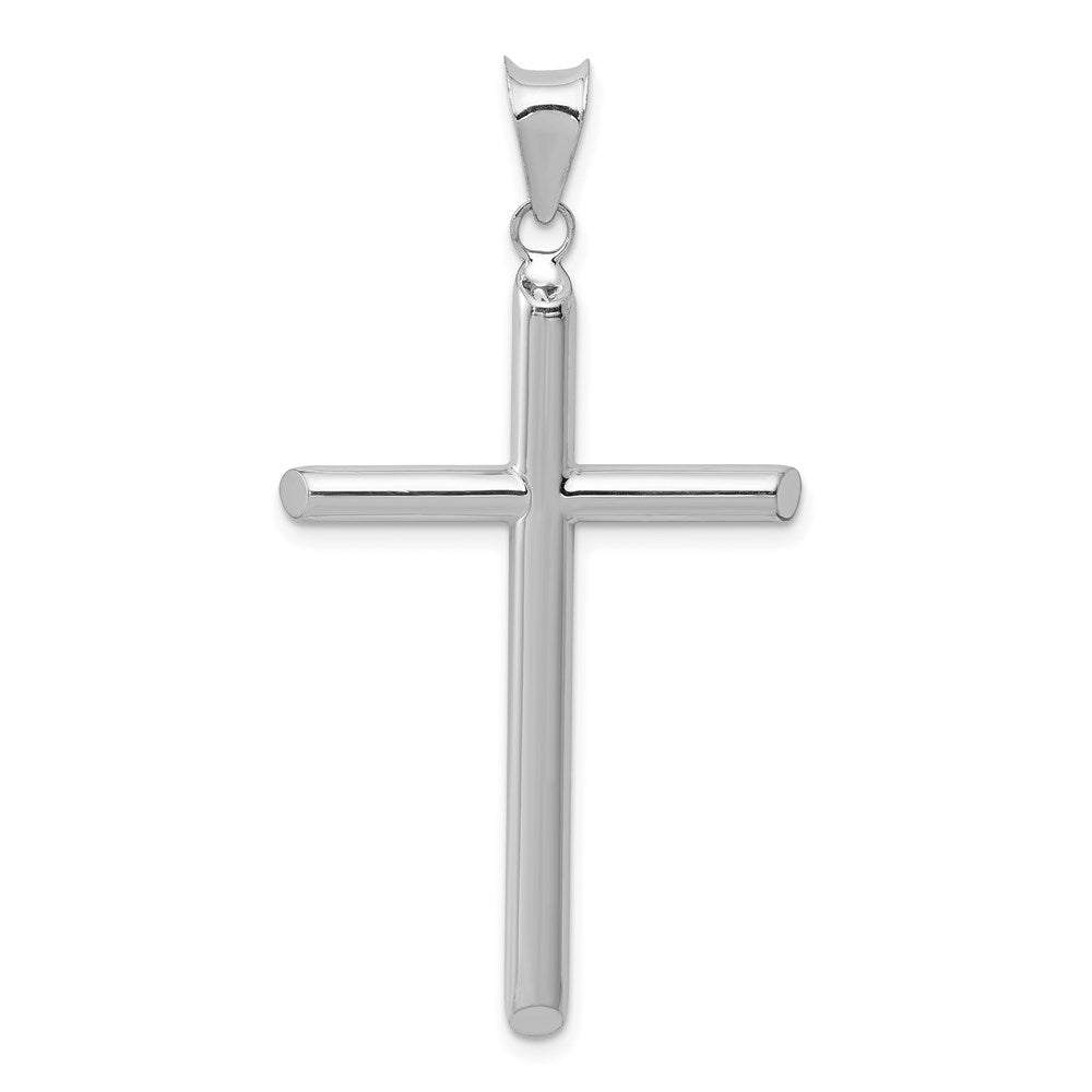 14K Weißgold Hohl Kreuz Anhänger