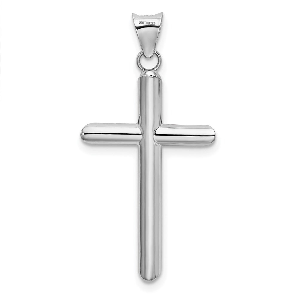 14K Weißgold Hohl Kreuz Anhänger
