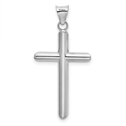 14K Weißgold Hohl Kreuz Anhänger