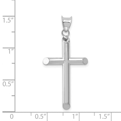 14K Weißgold Hohl Kreuz Anhänger