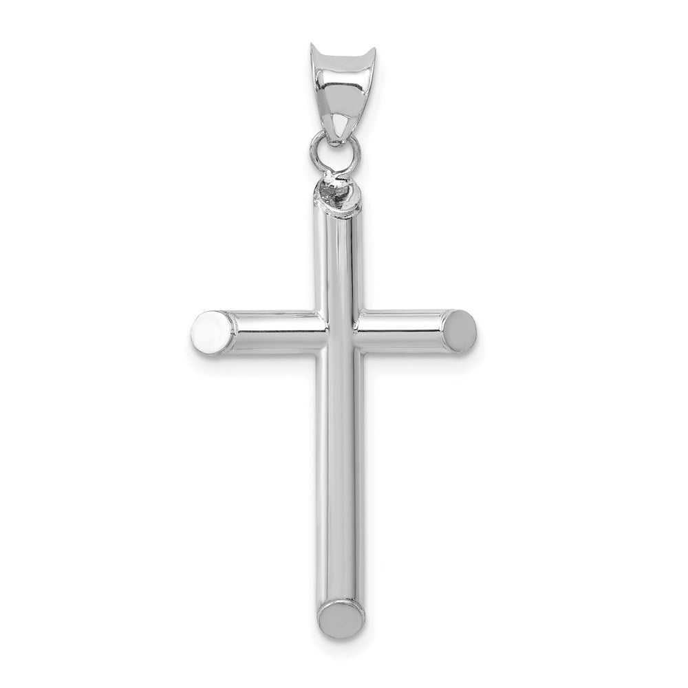 14K Weißgold Hohl Kreuz Anhänger