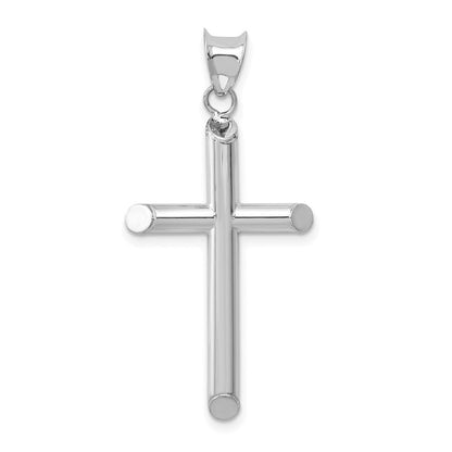 14K Weißgold Hohl Kreuz Anhänger
