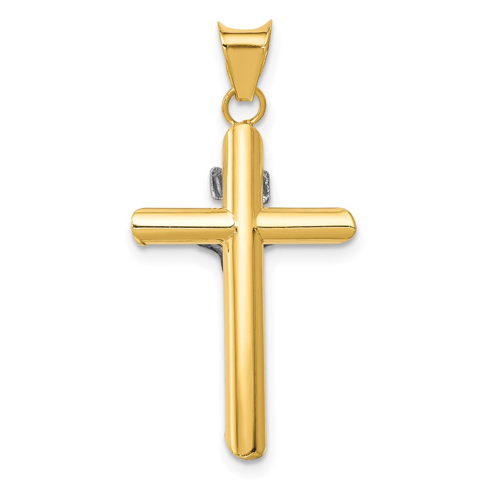 14K Bicolor mit Rhodium Inri Kruzifix Anhänger