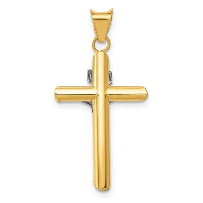 14K Bicolor mit Rhodium Inri Kruzifix Anhänger