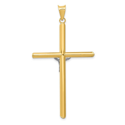 14K Zweifarbig Gold Zweifarbig Gold mit Rhodium Kruzifix-Anhänger