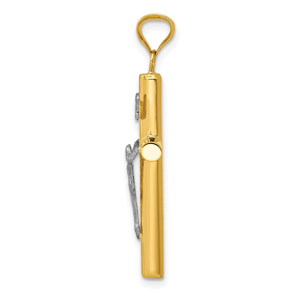 14K Bicolor Inri Kruzifix Anhänger