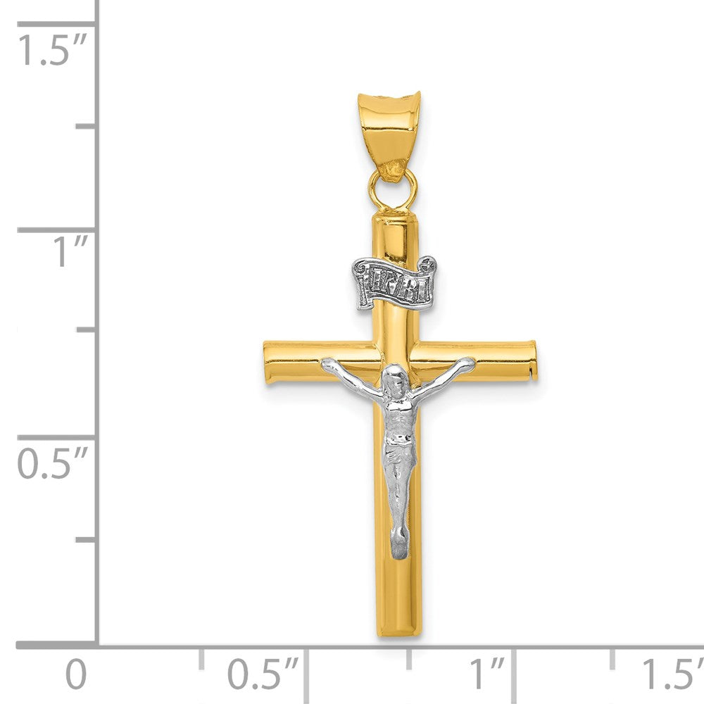 14K Bicolor Inri Kruzifix Anhänger