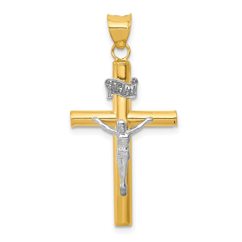 14K Bicolor Inri Kruzifix Anhänger