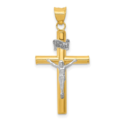 14K Bicolor Inri Kruzifix Anhänger