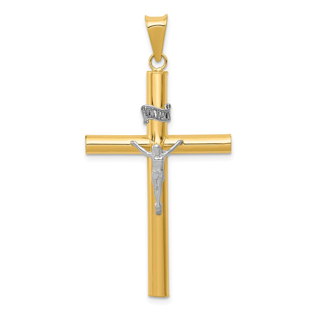 14K Bicolor-Gold INRI-Kruzifix-Anhänger