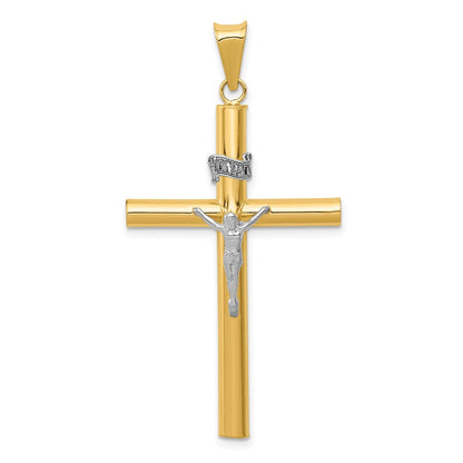 14K Bicolor-Gold INRI-Kruzifix-Anhänger