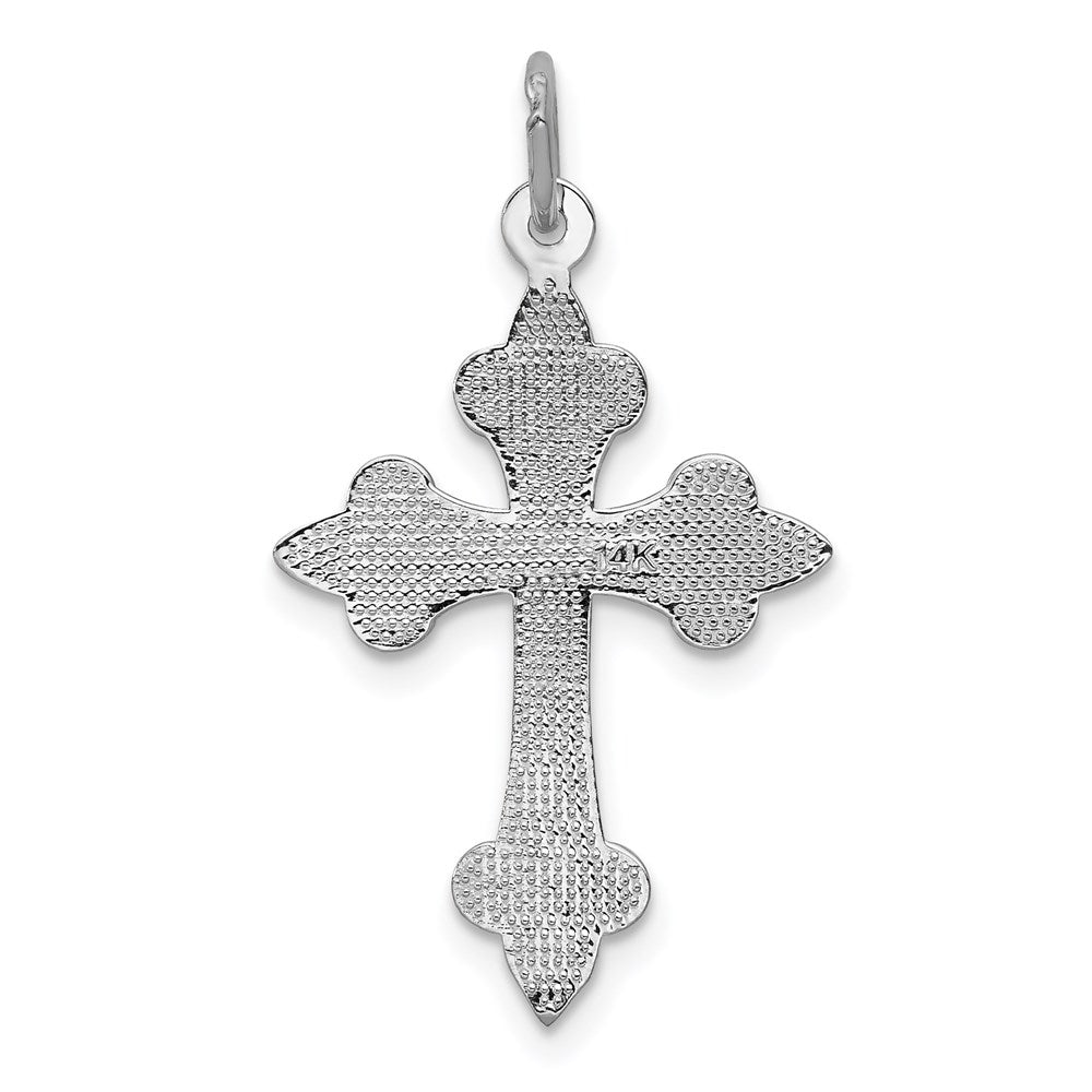 14K Weißgold Kreuz Anhänger