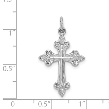 14K Weißgold Kreuz Anhänger