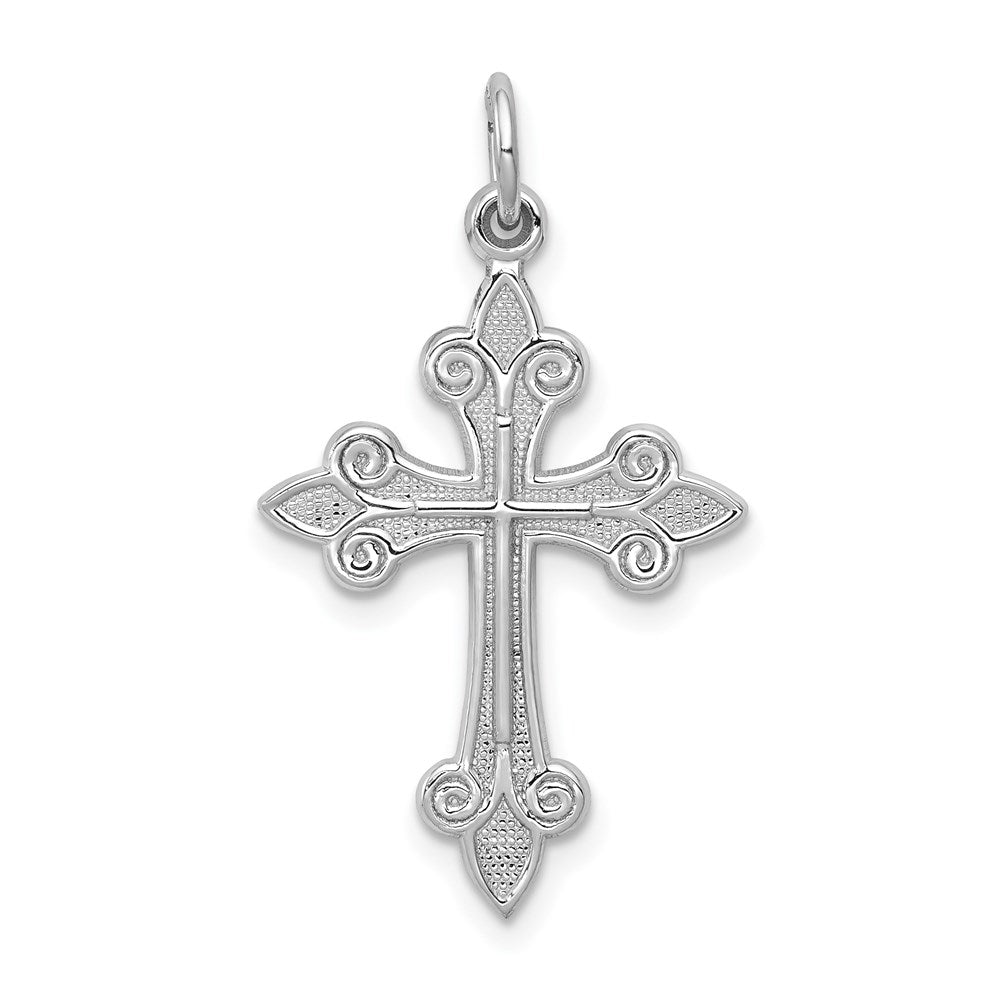 14K Weißgold Kreuz Anhänger
