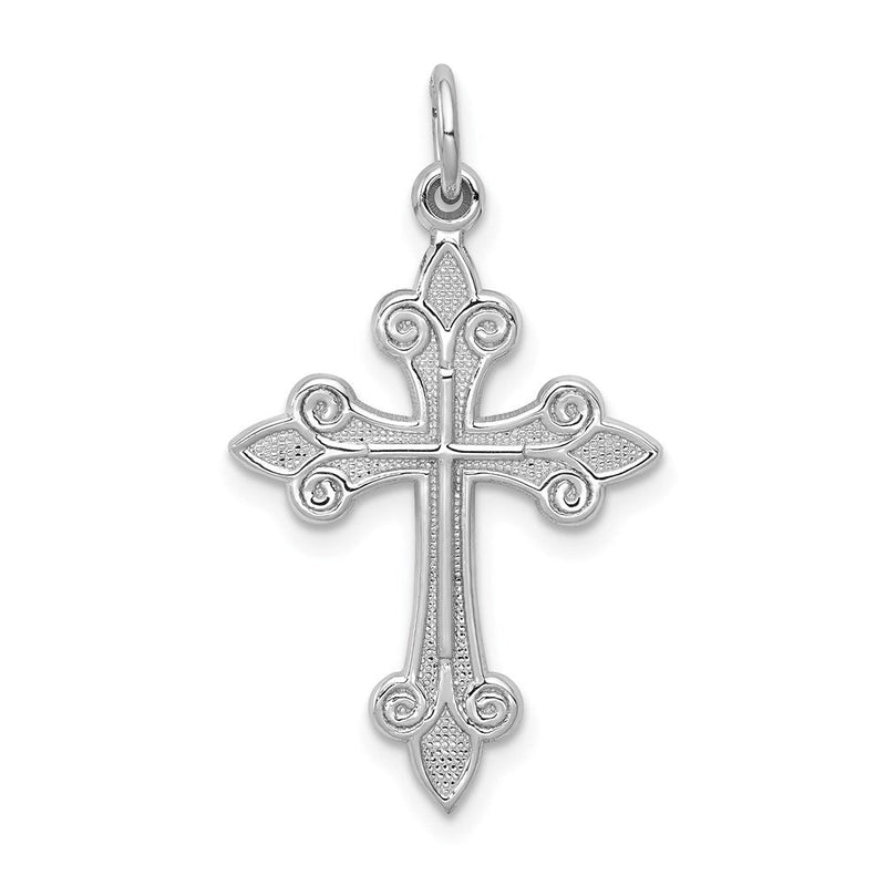 14K Weißgold Kreuz Anhänger