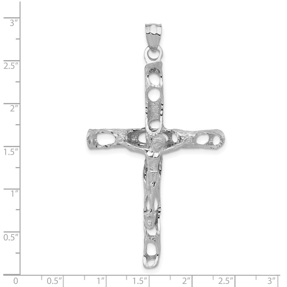 14K Weißgold Kruzifix-Anhänger