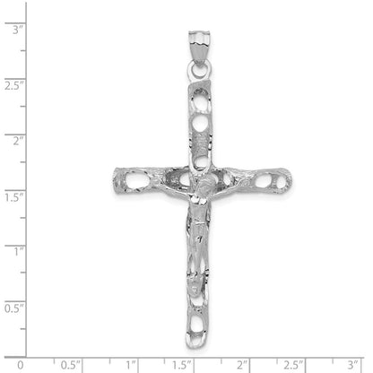14K Weißgold Kruzifix-Anhänger