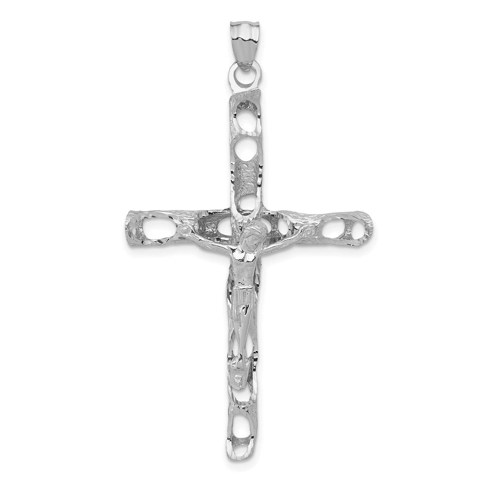 14K Weißgold Kruzifix-Anhänger