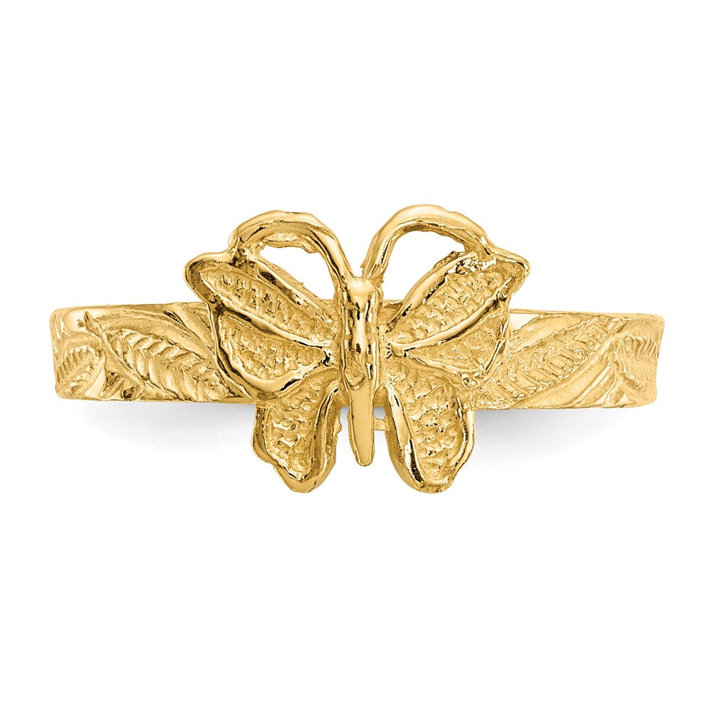 14K Gelbgold Schmetterling-Zehenring