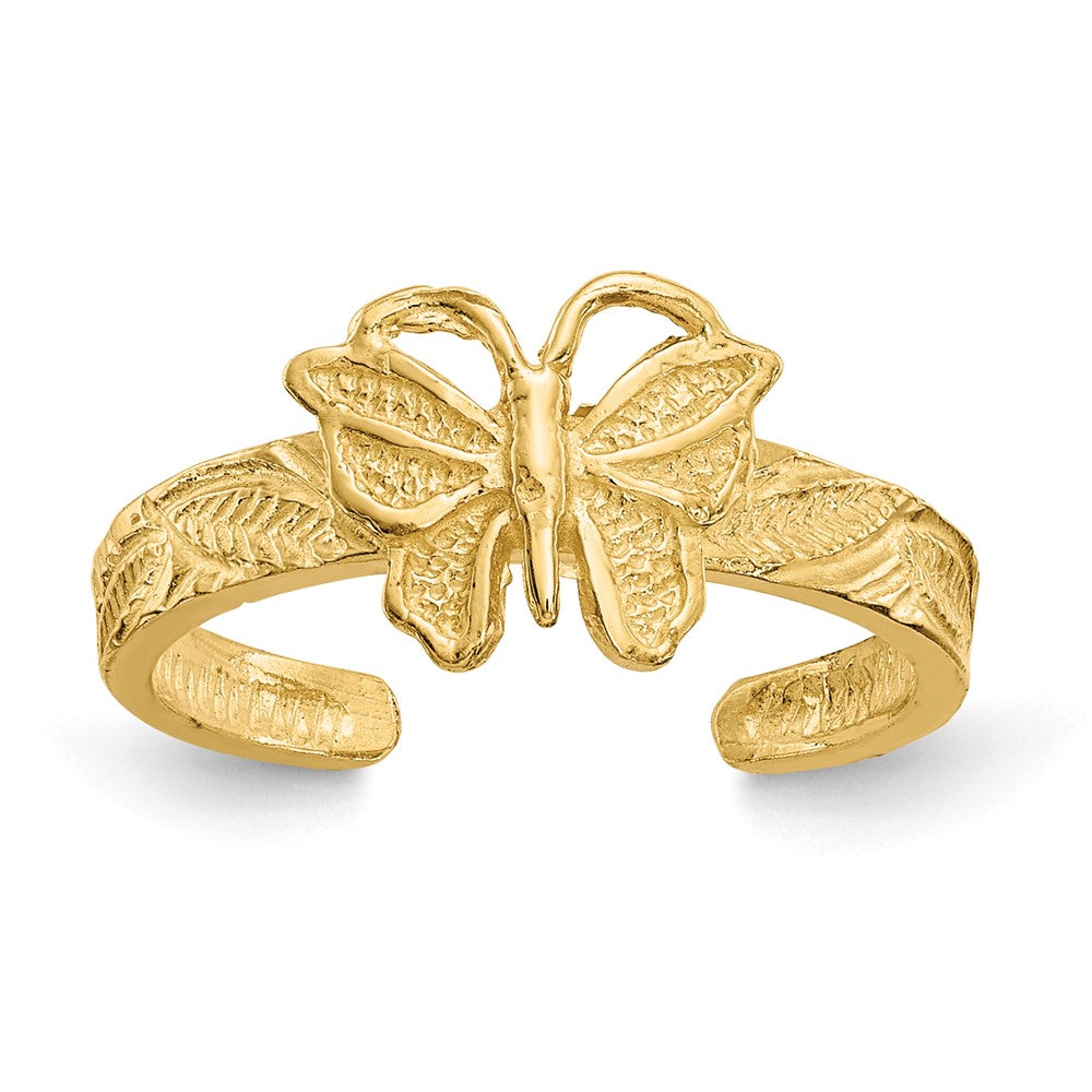 14K Gelbgold Schmetterling-Zehenring