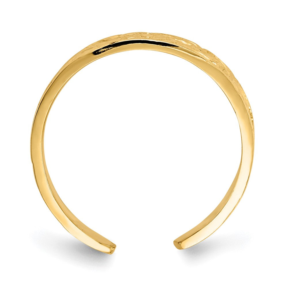 14K Gelbgold Zehenring mit Blumen-/Ranken-Motiv