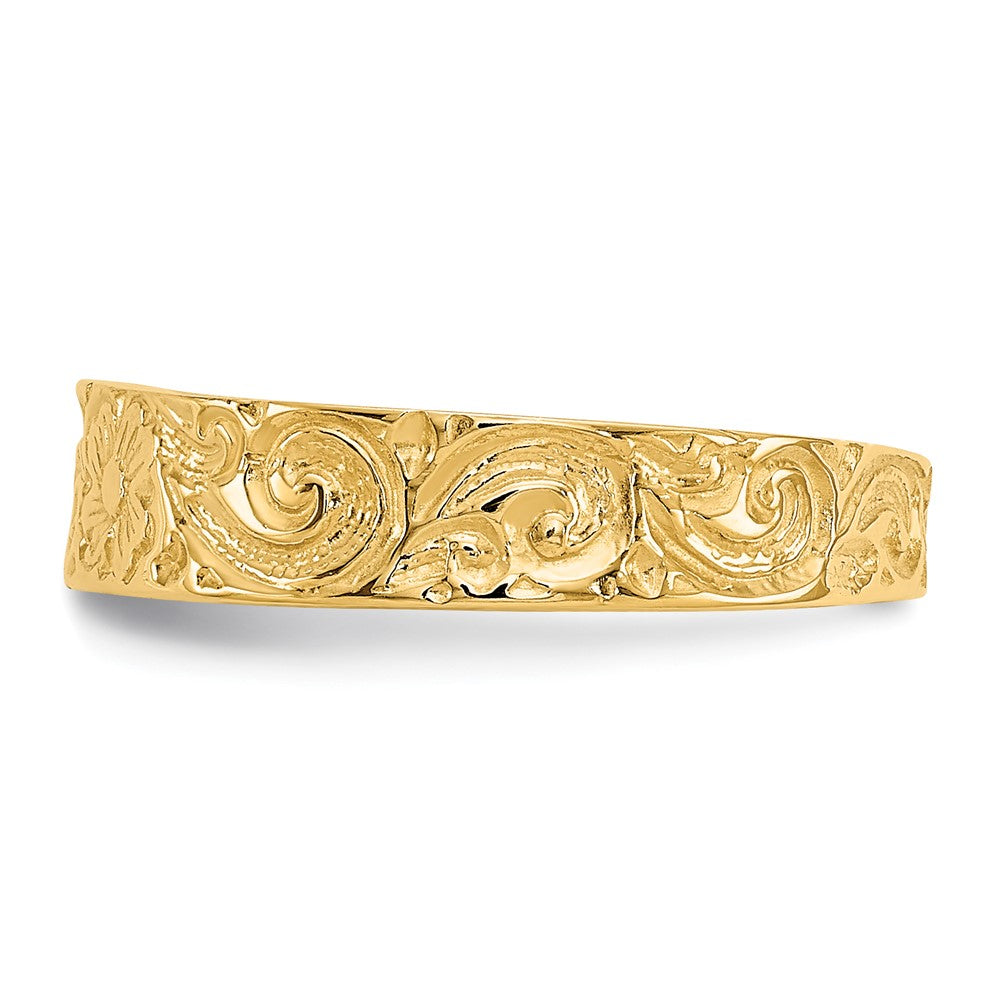 14K Gelbgold Zehenring mit Blumen-/Ranken-Motiv