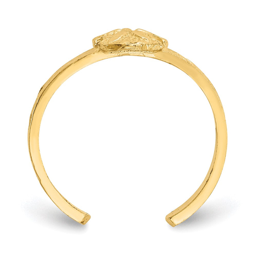 14K Gelbgold Diamantiert Sand Dollar Zehenring
