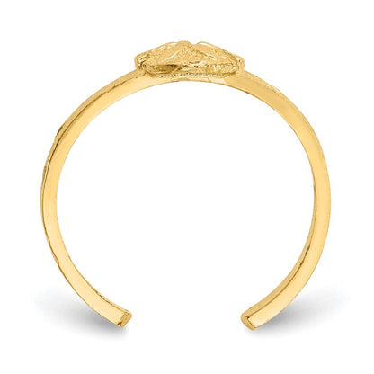 14K Gelbgold Diamantiert Sand Dollar Zehenring