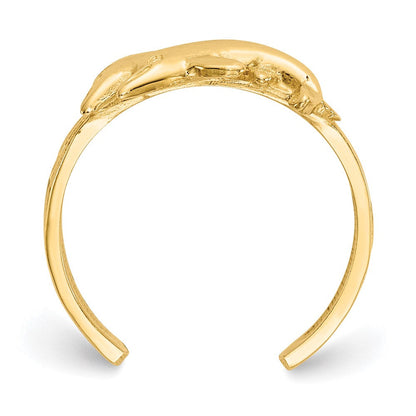 14K Gelbgold Delfin-Zehenring