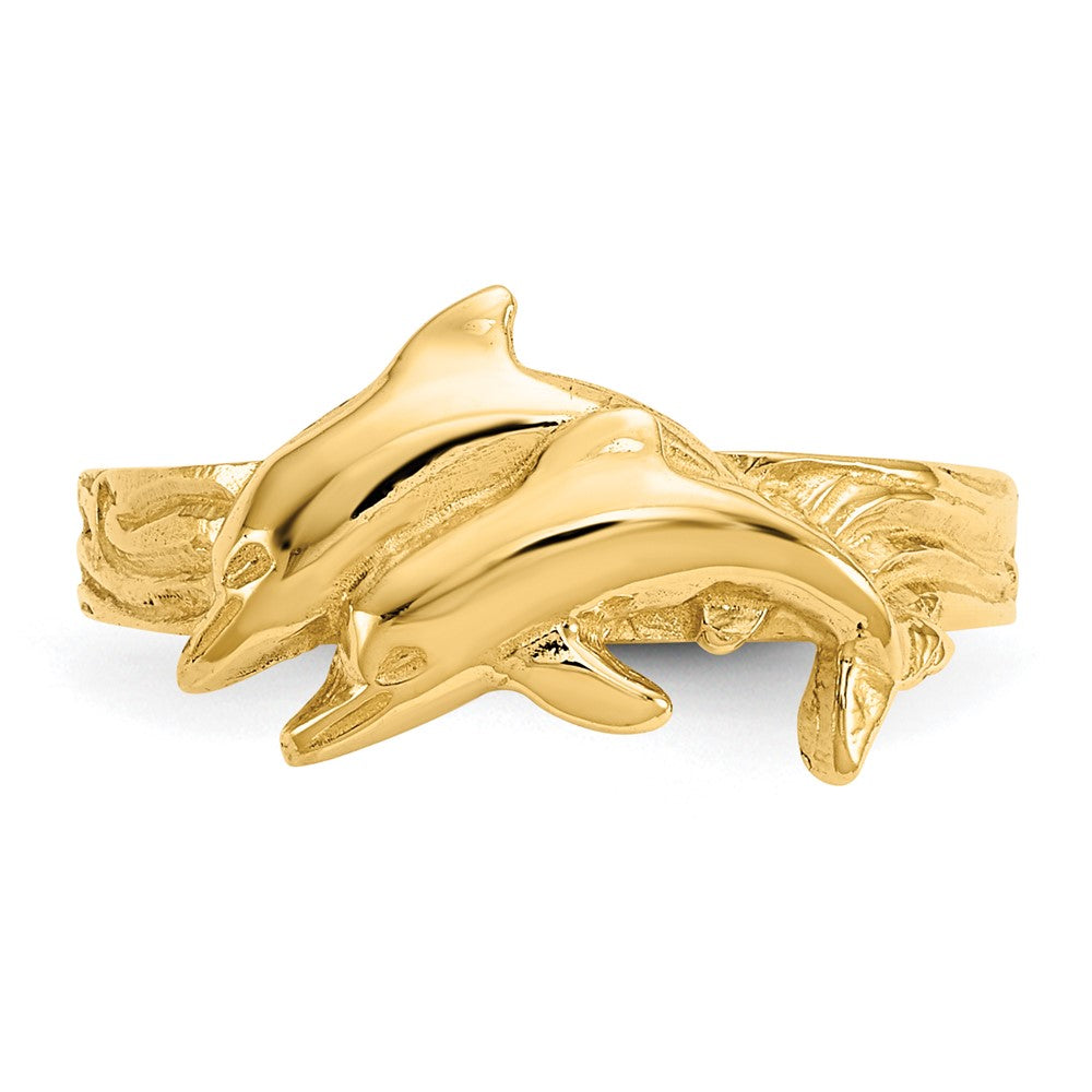 14K Gelbgold Delfin-Zehenring