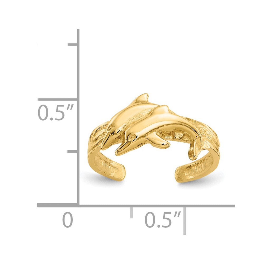 14K Gelbgold Delfin-Zehenring