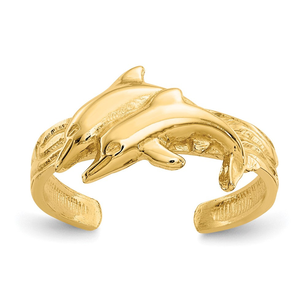 14K Gelbgold Delfin-Zehenring