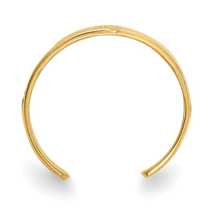 14K Gelbgold Fußspuren-Zehenring