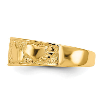 14K Gelbgold Fußspuren-Zehenring