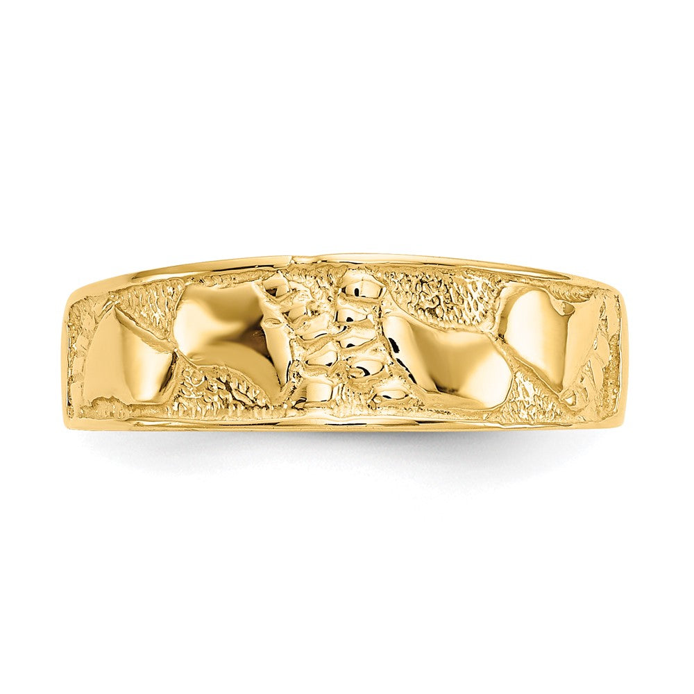14K Gelbgold Fußspuren-Zehenring