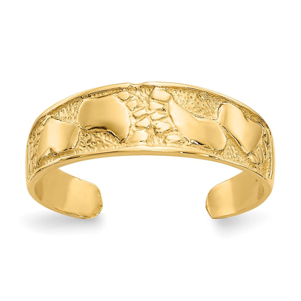 14K Gelbgold Fußspuren-Zehenring