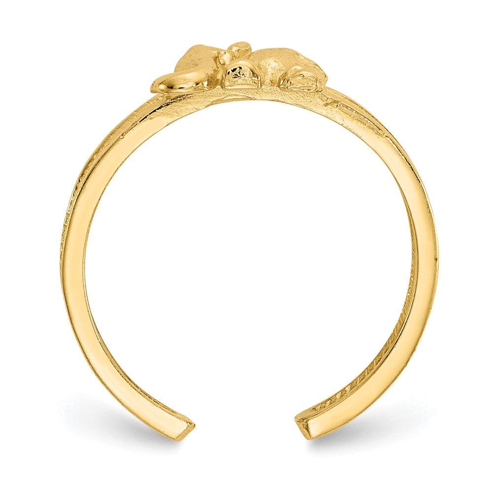 14K Gelbgold Elefanten-Zehenring