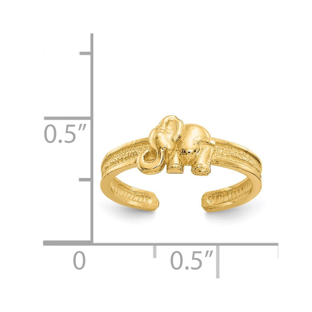 14K Gelbgold Elefanten-Zehenring