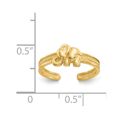 14K Gelbgold Elefanten-Zehenring