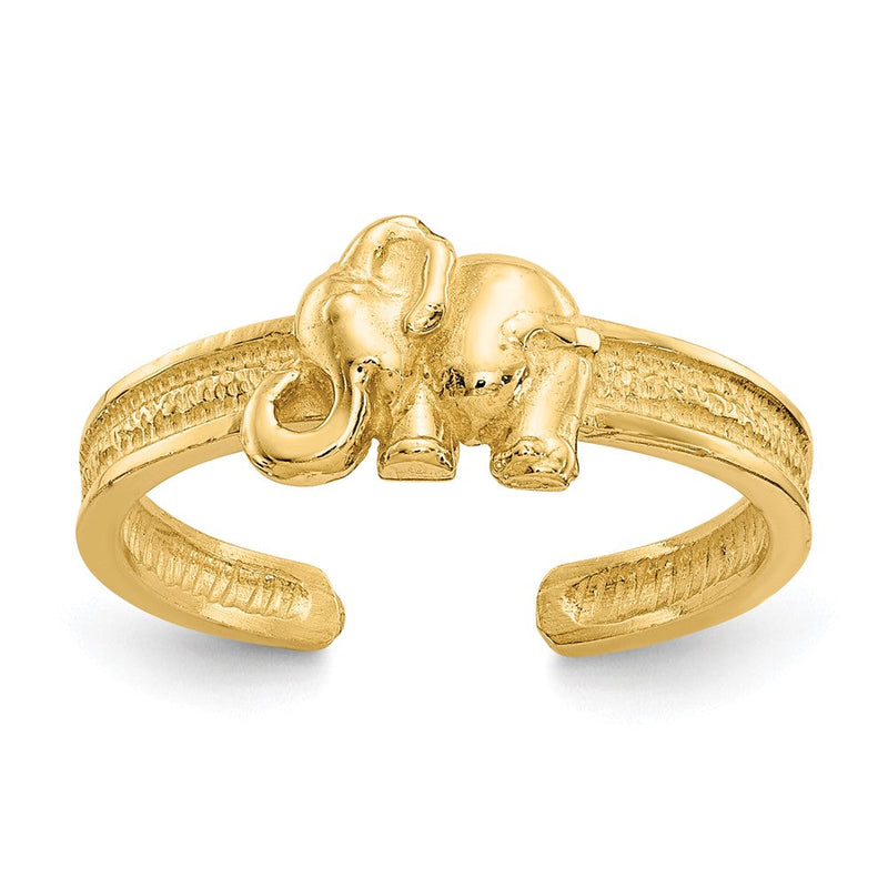 14K Gelbgold Elefanten-Zehenring
